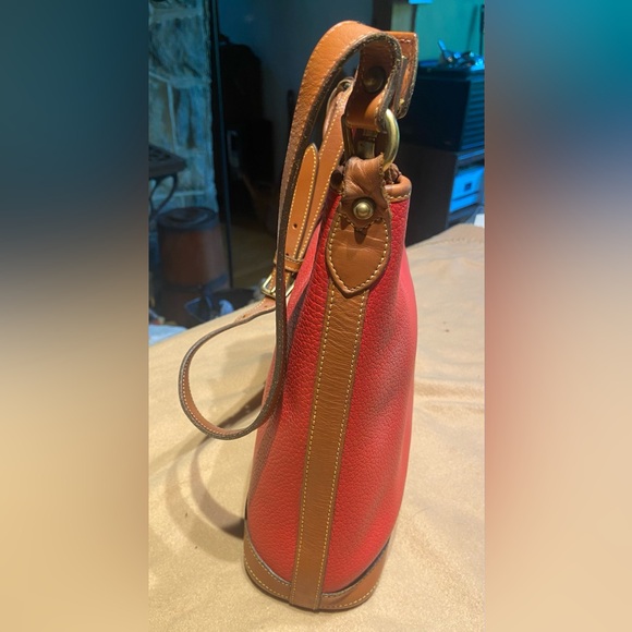 Dooney and Bourke Large Hobo - Red with British Tan - Picture 3 of 11
